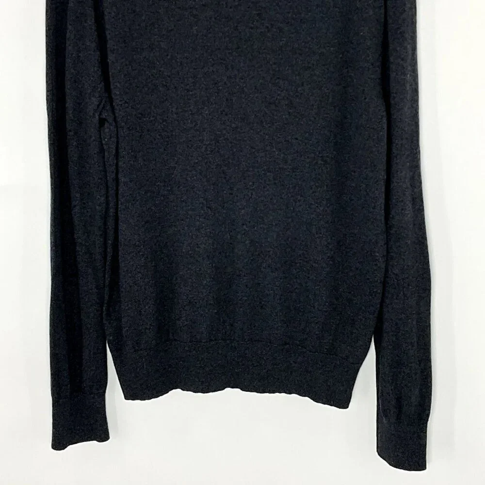 Banana Republic Sweater Men L Gray Luxury Blend Silk Cashmere V-Neck Casual Prep